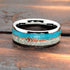 Men's 8mm Tungsten Cupid's Arrow Turquoise & Meteorite Inspired Wedding Band