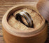 Men's 8mm Tungsten Deer Antler Whiskey Barrel Wood Inlay Engagement Wedding Band
