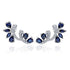 Stunning Cubic Zirconia Blue Sapphire 14K White Gold Plated Earrings for Women
