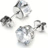 6Pair Surgical Steel Cubic Zircon 3/4/5/6/7/8mm Solitaire Men Women Stud Earring