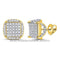 Micro Pave 18K Gold Plated 3D 5A Cubic Zirconia Men Women Cluster Stud Earrings