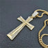 Iced Out Bling 18K Gold Plated Cubic Zirconia Cross Pendant Necklace
