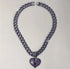 ICED OUT Broken Heart Rhodium Plated Purple Cubic Zirconia Cuban Chain Necklace