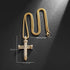 Men's Exquisite Iced Micro Pave 14K Gold Plated CZ Nail Cross Pendant Necklace