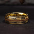 Men's 8mm Tungsten Guitar String & Gold Leaf Meteorite Comfort-Fit Wedding Band
