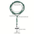 Green Malachite & Hematite Beaded Rosary Cross Pendant Necklace