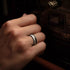 Men 8mm Tungsten Black Silver WRose Gold Grooved Line Comfort-Fit Wedding Band