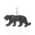 Iced Out 14K Gold Plated Cubic Zirconia Black Jaguar Panther Pendant Necklace