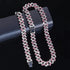 2Pc FULLY ICED 14K White Gold Plated CZ Miami Cuban Link Chain Necklace & Bracelet