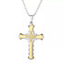 Titanium Stylish & Elegant Black/Gold Cubic Zirconia Cross Pendant Necklace