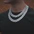 2-Pc Men FULLY ICED Thick 14K Gold Plated CZ Miami Cuban Link Necklace & Bracelet