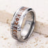 Men's 8mm Tungsten Viking Runes Pattern Wood Inlay Comfort-Fit Wedding Band