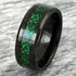 Beveled Edge Comfort-Fit Green Celtic Dragon 8mm Tungsten Wedding Band
