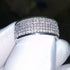 Elegant 14K White Gold Plated 5 Row Shiny Cubic Zirconia Men & Women Ring