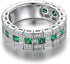 Spectacular Engagement Ring 14K White Gold Plated Green CZ Wedding Band