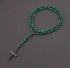 Green Malachite & Hematite Beaded Rosary Cross Pendant Necklace