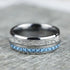 Men's 8mm Tungsten Blue Meteorite Inspired Inlay Comfort-Fit Wedding Band