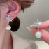 Stunning White Pearl Snowflake 18K White Gold-Plated Cubic Zirconia Earrings