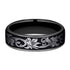 Men's 6mm Titanium Grey/Black Vintage Scrollwork Design Comfort-Fit Wedding Band