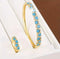 Gorgeous Turquoise 14K Gold Plated Zircon Women Bracelet & Ring Party Engagement