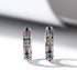 Multicolor Paved 14K White Gold Plated Cubic Zirconia Women Huggie Hoop Earrings