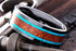 Men's 8mm Titanium Turquoise Wood Comfort-Fit Polished Carbon Fiber Wedding Band