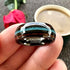 Men's 8mm Tungsten Carbide Crushed Turquoise Koa Wood Comfort-Fit Wedding Band