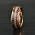 Men's 8mm Tungsten Deer Antler Whiskey Barrel Wood Inlay Engagement Wedding Band