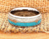 Men's 8mm Tungsten Cupid's Arrow Turquoise & Meteorite Inspired Wedding Band
