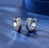 316L Surgical Steel Classic 3 Black Striped Enamel Men & Women Hoop Earrings