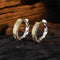 Retro Tang Grass Grain Sense Texture Gold Silver High-End Men Women Hoop Earring