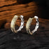 Retro Tang Grass Grain Sense Texture Gold Silver High-End Men Women Hoop Earring