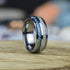 Men's 8mm Tungsten Blue Meteorite Inspired Inlay Comfort-Fit Wedding Band