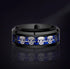 Men 8mm Titanium Black/Blue Laser Skull Carbon Fiber/Matte Black CZ Wedding Band