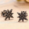 Black Eight Pointed Star Cubic Zirconia Versatile Stud Earrings For Men & Women
