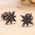 Black Eight Pointed Star Cubic Zirconia Versatile Stud Earrings For Men & Women