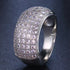 Exquisite Pave 14K White Gold Plated Multi Row Cubic Zirconia Men Women Ring