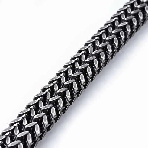 Stylish Men's High Quality Titanium Steel Double Curb Chain Magnetic Bracelet