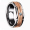 2-Tone Brushed Rose Gold Zircon Inlay Comfort-Fit 8mm Titanium Wedding Band
