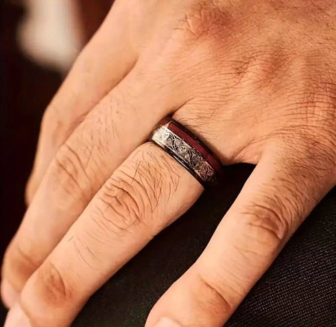 Men's Women's 8mm Tungsten Guitar String Spiral Pattern Comfort-Fit Wedding Band