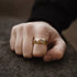 Men's 8mm Tungsten Guitar String & Gold Leaf Meteorite Comfort-Fit Wedding Band