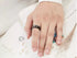 Men 8mm Tungsten Ring Koa Wood Inlay with Laser Pattern Comfort-Fit Wedding Band
