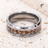 Men's 8mm Tungsten Viking Runes Pattern Wood Inlay Comfort-Fit Wedding Band