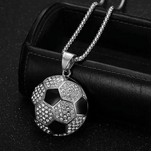 Fully Iced Soccer Jersey Number10 Titanium CZ Hip Hop Bling Pendant Necklace