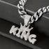 3-Pcs FULLY ICED 14K White Gold Plated CZ Crowned King Cuban Necklace & Bracelet