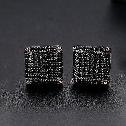 14K Gold-Plated Exquisite Micro Pave Cubic Zirconia Men & Women Stud Earrings