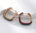 Multicolor Micro Pave 14K Gold Plated Cubic Zirconia Women U-Shape Hoop Earrings
