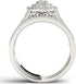 Solitaire Double Halo 14K White Gold Plated Cubic Zirconia Engagement Ring
