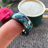 Men's 8mm Black Tungsten Celestial Galaxy Crushed Opal Comfort-Fit Wedding Band