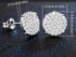 Exquisite Micro Pave 14K White Gold Plated 5A CZ Cluster Men Women Stud Earrings